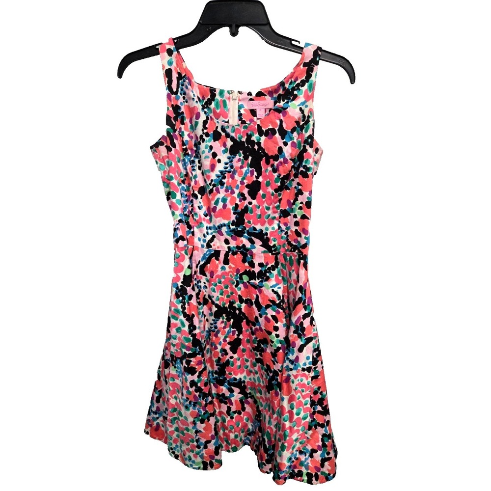 Lilly Pulitzer‎ Size 0 Gosling Mulicolor Sweet Nothings Sleeveless Dress Zipper